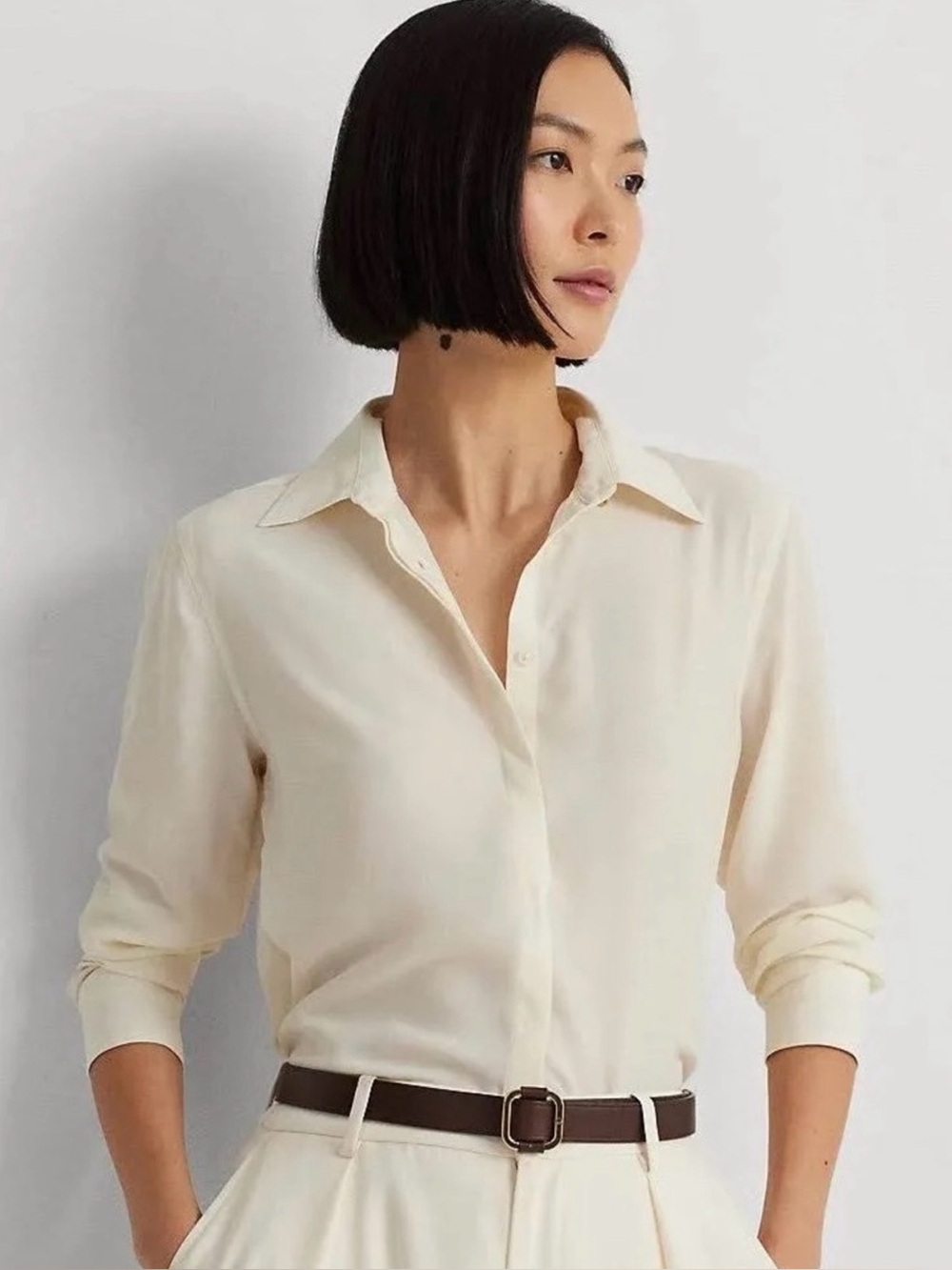 Lauren Ralph Lauren Women’s Classic Fit Crepe Shirt L